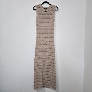 Line the Label S Crochet Bodycon Maxi Dress Cotton Cottagecore Coastal